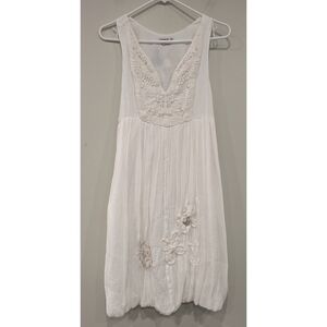 Desigual Cotton Embroidered Bubble Hem Dress Size 6